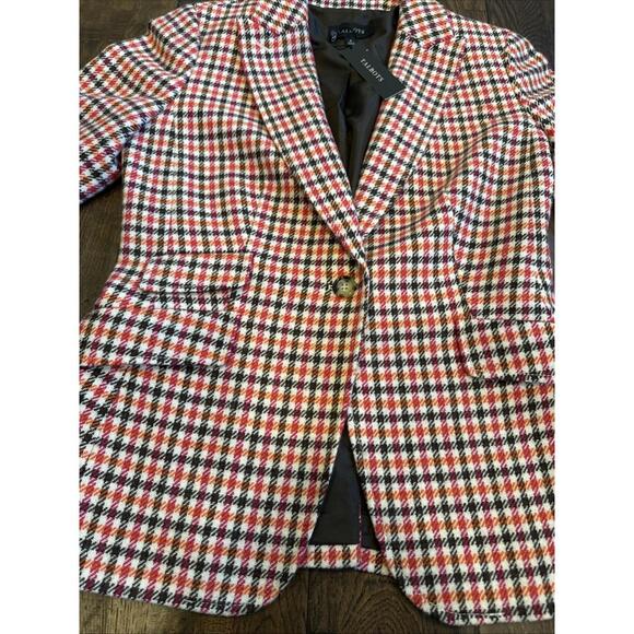 Talbots Wool Blend Notched Collar Plaid Blazer – Multicolor – Size 8 – NEW ! - Picture 2 of 7